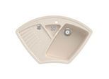 Villeroy und Boch Arena Eck Eckspüle 672901FU Ablaufgarnitur, Handbetätigung, Resteschale, Ivory
