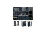 Vicco Unterschrank Fame-Line Weiß Dunkelblau Hochglanz 60 cm mit Arbeitsplatte Eiche