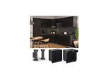 Vicco Schubunterschrank Fame-Line Anthrazit Schwarz gestreift 80 cm ohne Arbeitsplatte