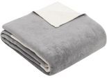 Wohndecke S.OLIVER "Kuscheldecke s.Oliver", grau (grau, wollweiß), B:150cm L:200cm, Baumwolle, Polyacryl, Polyester, Wohndecken, Wohndecke, mit abstraktem Design