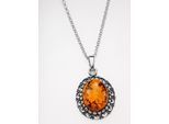 Kette mit Anhänger LADY, silber (silber 925), Halsketten, Damen, 1,6, Glas Silber 925 (Sterlingsilber), Glas, Silber 925 (Sterlingsilber)