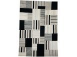 Teppich KAYOOM "Radical 325", grau (grau, multi), B:80cm H:15mm L:150cm, Wolle, Teppiche, Teppich, Handgewebter Jacquard Kilim, hochwertige Materialmischung.