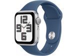 Smartwatch APPLE "Watch SE (2024)", silber, Smartwatches, 40mm, ohne eSIM, S/M, Sport Band, Topseller