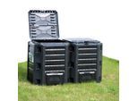 vidaXL Gartenkomposter Schwarz 1600 L