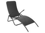 vidaXL Sonnenliege Klappbar Poly Rattan Schwarz