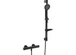 Hansa HANSAPRISMA Duschsystem 4813042133 mit Thermostat, Wandmontage, 770mm, matt-schwarz