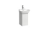 LAUFEN BASE für INO Waschtischunterschrank H4030111102611 29,5x51,5cm, Tür, Scharnier links, Griff Aluminium eloxiert, weiß glänzend