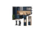 Vicco Herdschrank Fame-Line Eiche Dunkelblau Hochglanz 60 cm 2 Türen