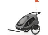 Fahrradkinder-Anhänger HAUCK "2in1 Bike Trailer und Buggy Dryk Duo, grau", Baby, grau, Fahrradanhänger, für 2 Kinder; inklusive Deichsel, Topseller