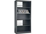 Schäfer Shop Select Regalschrank MS, 5 OH, B 800 x T 400 x H 1935 mm, Stahlblech, Basaltgrau