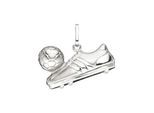 Kettenanhänger JOBO "Anhänger Fußballschuh mit Ball", silber (silber 925), Schmuckanhänger, Damen, Silber 925 (Sterlingsilber), Kettenanhänger, 925 Silber