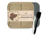 Dieter Dackel Schleckmatte 2er Set mit Spatel und Bürste