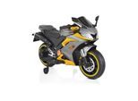 Moni Kinder Elektromotorrad Motocross MP3-Funktion Bluetooth Stützräder Lichter grau