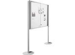 BST freistehendes Ständersystem für MEDIA ST/MEDIA BA Schaukästen, L 40 x B 30 x H 1950 mm, mit Metallbodenplatte
