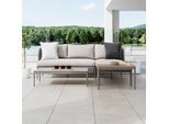 Loungegarnitur Noel Grau Aluminium, 4-teilig