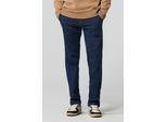 Chinos MEYER "Bonn", Herren, Gr. 28, Normalgrößen, blau (schwarz, blau), 70% Baumwolle, 24% Lyocell, 4% Polyester, 2% Elasthan, unifarben, regular fit lang, Hosen, temperaturausgleichend, atmungsaktiv, feuchtigkeitsregulierend