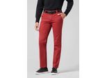Chinos MEYER "Roma", Herren, Gr. 24, Normalgrößen, rot, 98% Baumwolle, 2% Elasthan, unifarben, regular fit lang, Hosen, mit Stretch-Dehnbund