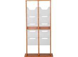 Update Display Boden-Prospektständer WoodMagazine, 20 DIN A4, doppelseitig, Buchenholz, Acrylglas, freistehend, Buche