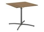 Ambia Garden Balkontisch , Grau, Akaziefarben , Holz, Metall , Akazie , Hartholz , 80x74x80 cm , Gartenmöbel, Gartentische, Klapptische