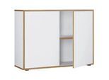 Mid.you Aktenschrank , Weiß, Honigeiche , Holzwerkstoff , 1 Fächer , 100x74x33 cm , griffloses Öffnen , Büromöbel, Büroschränke, Aktenschränke