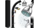 KESSER® Solar Gartendusche Solardusche Bogen mit Schutzhaube warmes Wasser max. 60°C Pooldusche Camping Regenduschkopf & Wasserhahn Gartenschlauch-Anschluss
