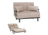 Schlafsessel MCW-K29, Klappsessel Schlafsofa Gästebett, Liegefläche 190x100cm, Stoff Chenille (370g/m²) ~ creme