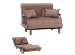 Schlafsessel MCW-K29, Klappsessel Schlafsofa Gästebett, Liegefläche 190x100cm, Stoff Chenille (370g/m²) ~ braun