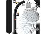 KESSER® Solar Gartendusche Solardusche Bogen mit Schutzhaube warmes Wasser max. 60°C Pooldusche Camping Regenduschkopf & Wasserhahn Gartenschlauch-Anschluss