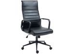 CLP Bürostuhl ergonomisch Kolumbus Echtleder, Schreibtischstuhl höhenverstellbar stufenlos, Drehstuhl mit Rollen bis 150 kg belastbar