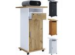 VCM Holz Standschreibtisch ideal für Beamer oder Projektor mit Rollen und Tür Maße: H. 108 x B. 60 x T. 50 cm Pultfläche neigbar Schublade abschließbar - Neta