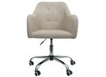 Bürostuhl MCW-L92, Drehstuhl Schreibtischstuhl Computerstuhl Bürosessel Stuhl, mit Armlehne ~ Stoff/Textil creme