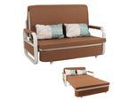 Schlafsofa MCW-M83, Schlafcouch Couch Sofa, Schlaffunktion Bettkasten Liegefläche, 130x185cm ~ Stoff/Textil braun