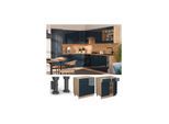 Vicco Schubunterschrank Fame-Line Eiche Dunkelblau Hochglanz 80 cm ohne Arbeitsplatte