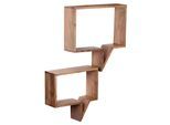 FineBuy 2er Set Wandregale Massivholz Akazie Regal Wand Wandboard Cubes