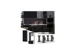 Vicco Mikrowellenschrank Fame-Line Weiß Schwarz gestreift 60 cm mit Schublade & Tür