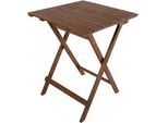 Ambia Home Gartenklapptisch , Braun , Holz, Metall , Akazie , vollmassiv , Holzoptik , quadratisch , X-Form , 74 cm , FSC 100% , platzsparend , Holzmöbel, Holztische, Klapptische Holz