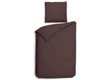 Bettwäsche HECKETT & LANE "Punto", marsala braun, B/L: 135cm x 200cm, Mako-Satin, B/L: 80cm x 80cm, Mako-Satin, Obermaterial: 100% Baumwolle, Bettwäsche, gepunktet, 100% Baumwolle ab 135x200 cm.