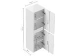 Limes Badezimmer Hochschrank 112cm Softclose Wandmontage weiß Hgl