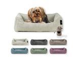 Rohrschneider ® Hundebett waschbar für kleine Hunde mit Hundekissen Cord (ca. 55x42 cm) inkl. Gassibeutel