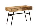 vidaXL Schreibtisch mit Schubladen Massivholz Mango 110×50×76 cm