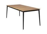 Ambia Garden Gartentisch , Dunkelgrau, Teakfarben , Holz, Metall , Teakholz , vollmassiv , rechteckig , konisch , 90x200 cm , rostfrei , Gartenmöbel, Gartentische