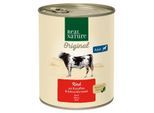 REAL NATURE Original Nassfutter für Hunde Adult Rind mit Kartoffel 12x800 g