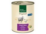 REAL NATURE Original Nassfutter für Hunde Adult Schaf und Huhn 6x800 g