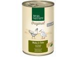 REAL NATURE Original Nassfutter für Hunde Senior Huhn und Ente 6x400 g