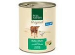 REAL NATURE Original Nassfutter für Hunde Junior Kalb und Huhn 12x800 g