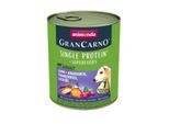 animonda GranCarno Single Protein Superfoods Nassfutter Hund Adult, Lamm & Amaranth, Cranberries, Lachsöl 12x800 g