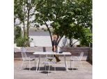 Rechteckiger Gartentisch Premium-Terrazzo und Metall 160 Elio weiß