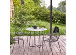 Runder Gartentisch Premium-Terrazzo und Metall 90 Elio grau
