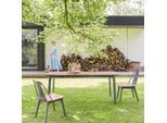 Outdoor Tisch aus massivem Teak und Metall Toscane 6/8 Pers.