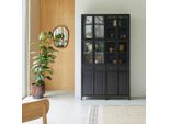 Geschirrschrank aus Mindi schwarz 120 cm hoch Buffet Geschirr Esszimmer